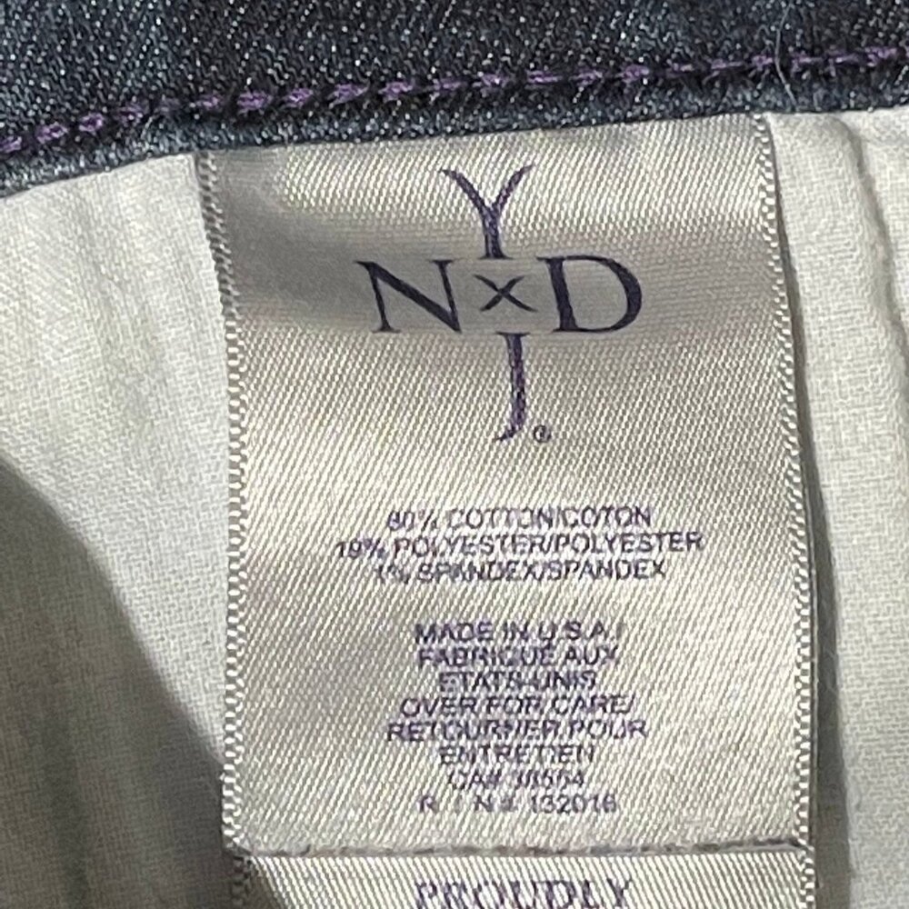 NYDJ Womens Size 8 Dark Wash Straight Leg Jeans Zip Closure - Picture 6 of 10